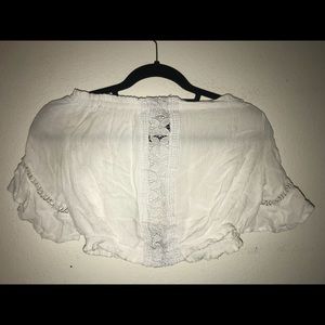 H&M Off The Shoulder White Laced Crop Top